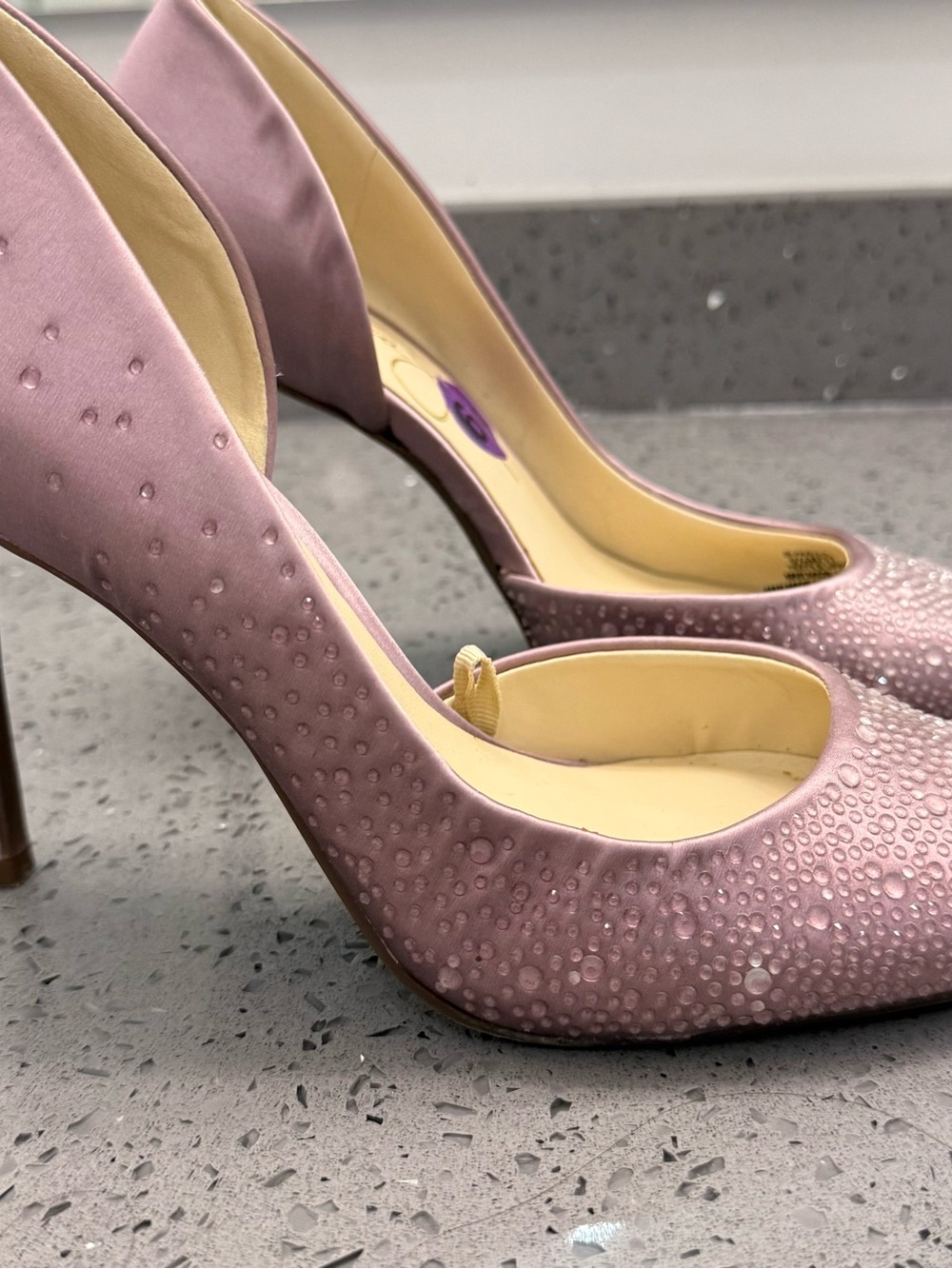 Jessica Simpson Dusty lilac Satin Textured High Heel Pumps